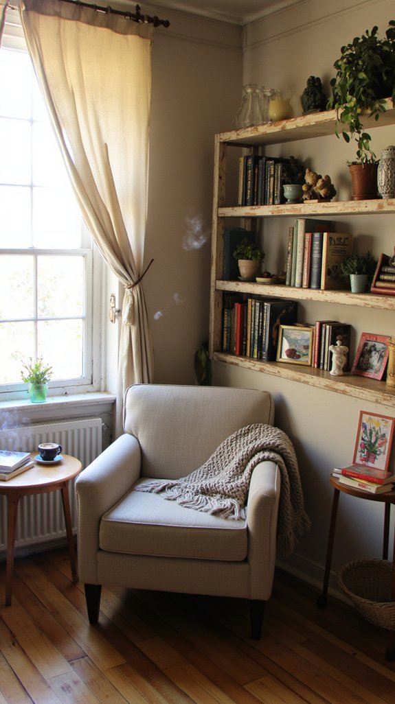 inviting open shelving display