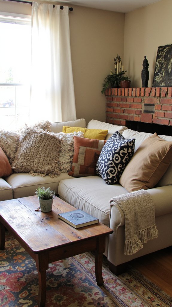 layered pillows enhance coziness