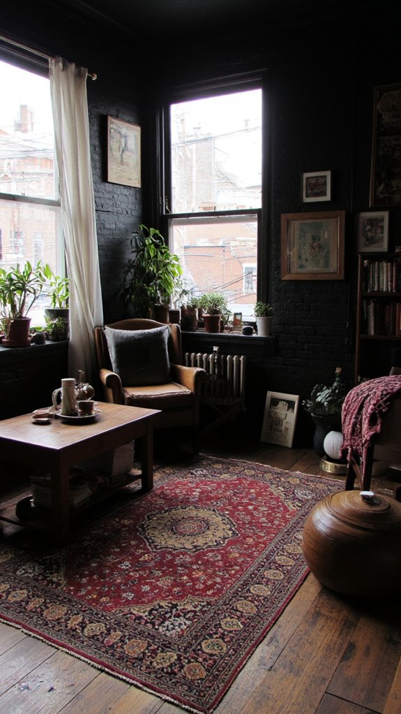 layered rugs create comfort