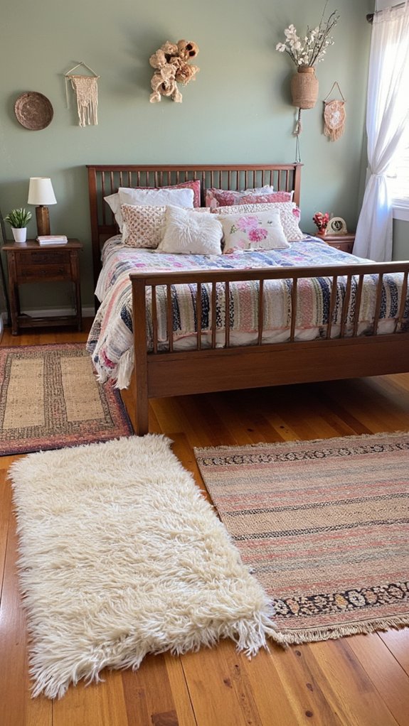 layering rugs for coziness