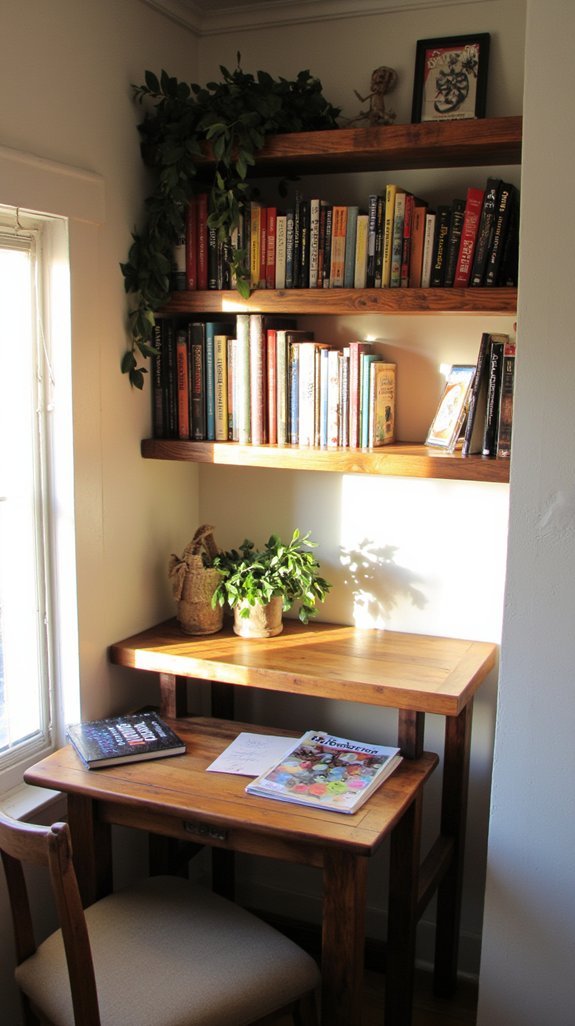 maximize space with bookshelf