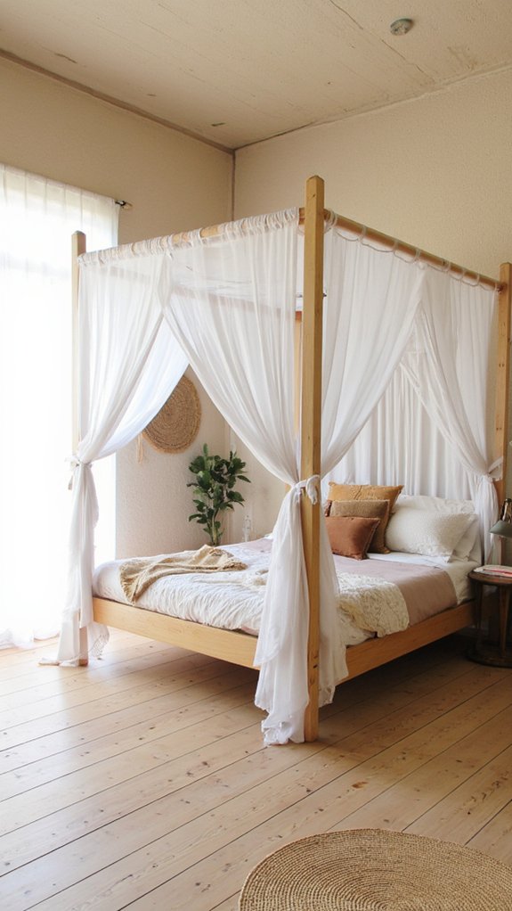 minimalist canopy bed serenity