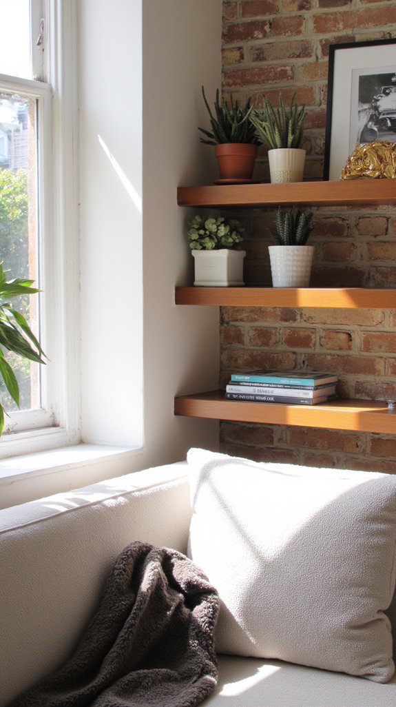 minimalist open shelving display