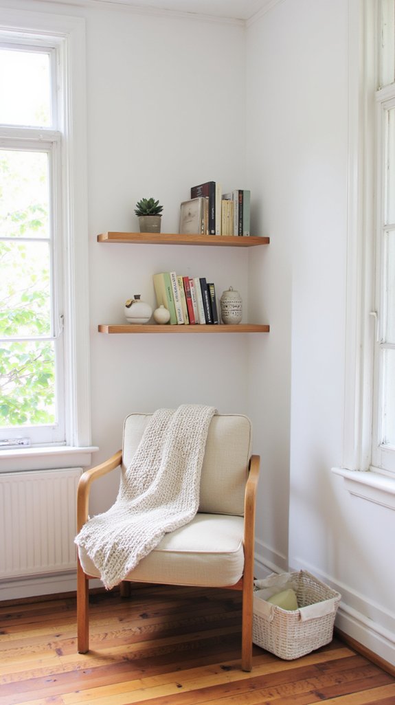 minimalist shelves enhance aesthetics