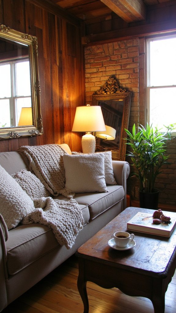 mirrors brighten basement spaces