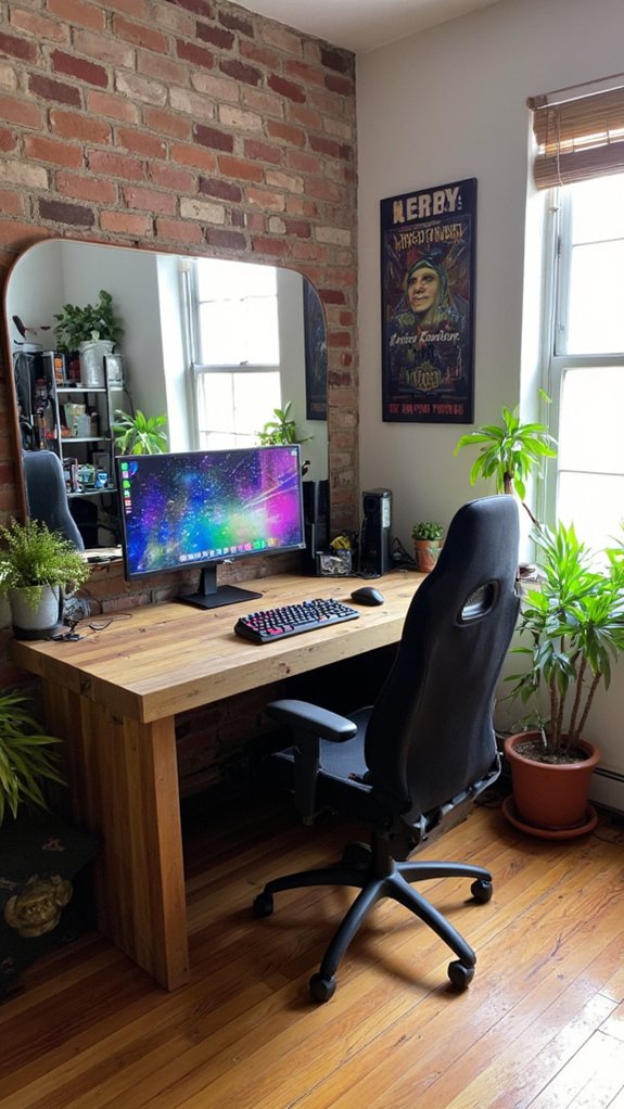 mirrors enhance gaming space