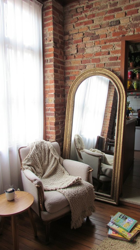 mirrors enhance studio space