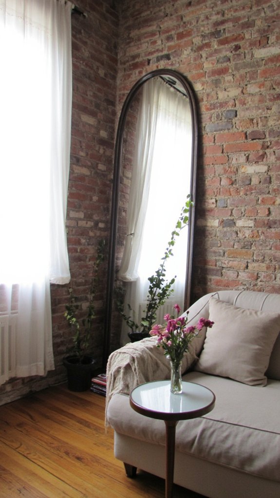 mirrors enhance studio space