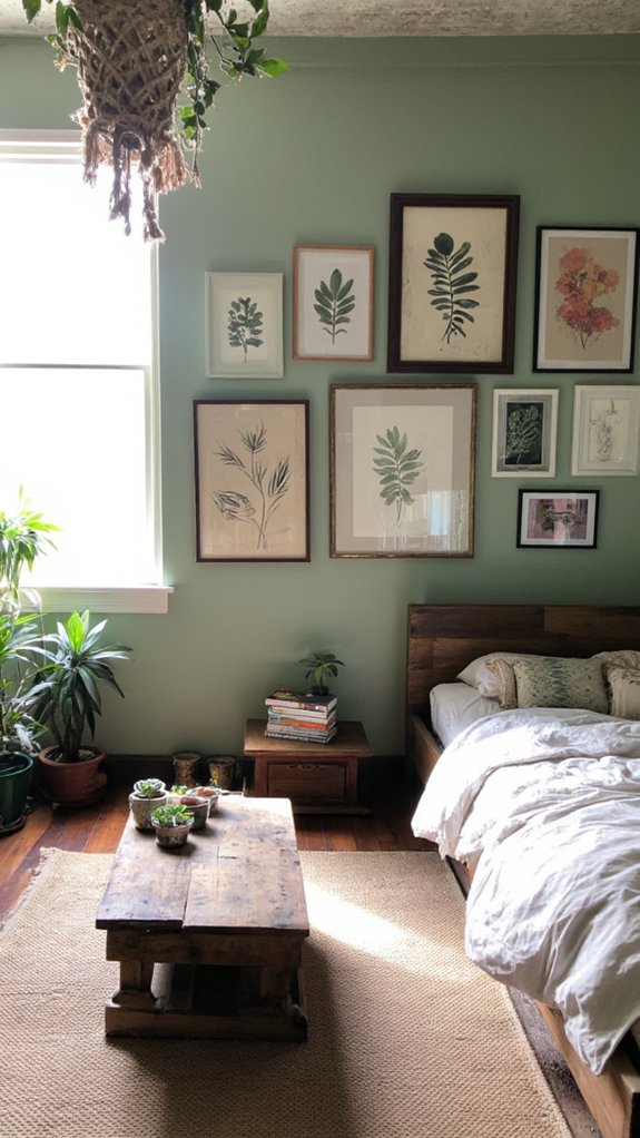 nature inspired gallery wall design