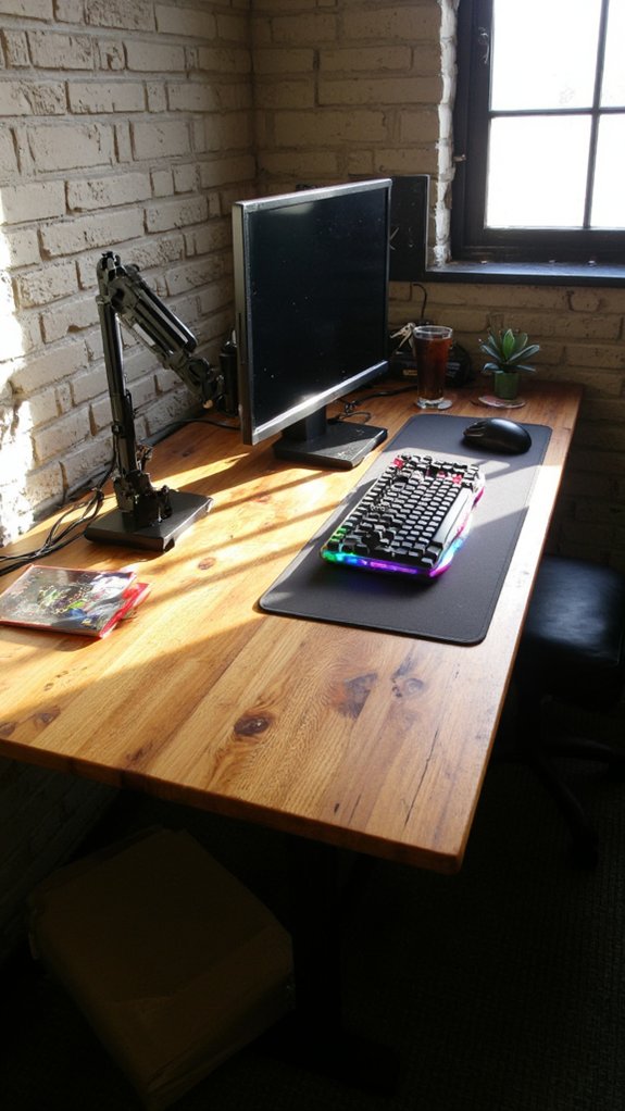 organized gaming desk setup