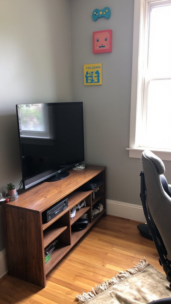 organized gaming room storage