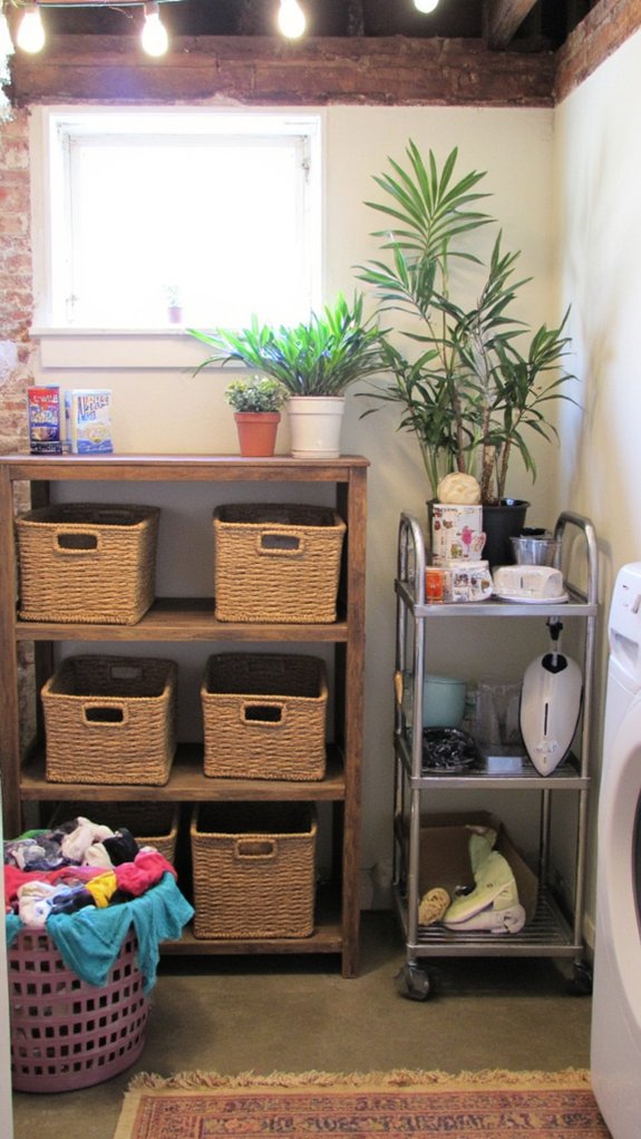 organized laundry supply storage