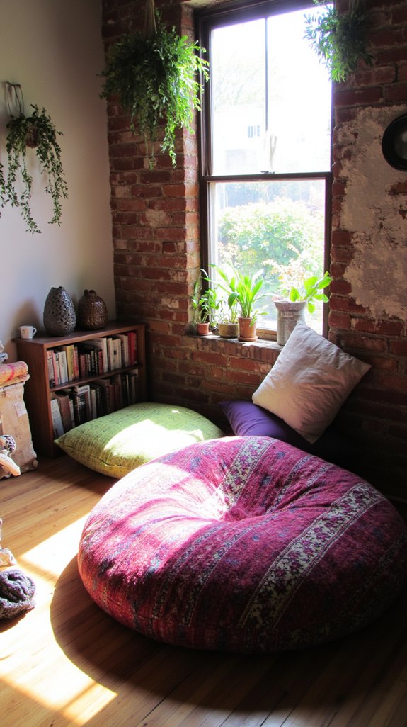 oversized floor pillows enhance relaxation