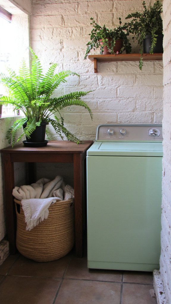 plants brighten laundry spaces