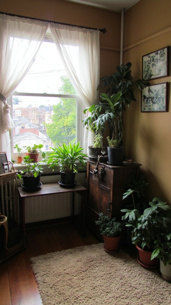 plants enhance apartment atmosphere