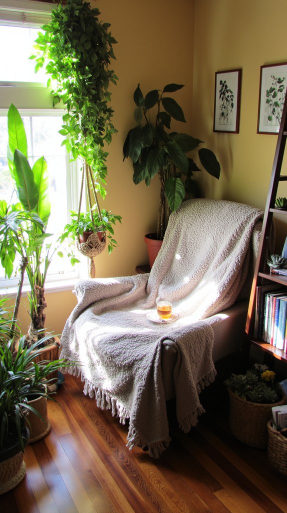 plants enhance reading nooks