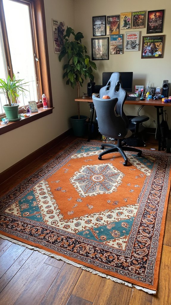 rug enhances gaming space