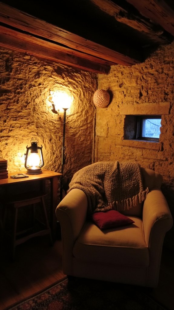 rustic lanterns create warmth