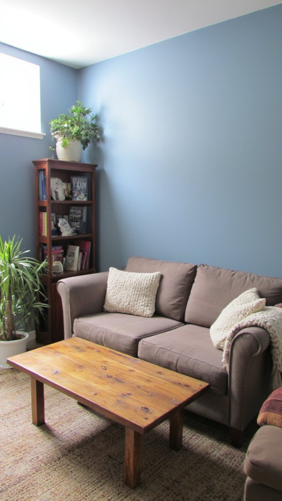 serene blue basement retreat