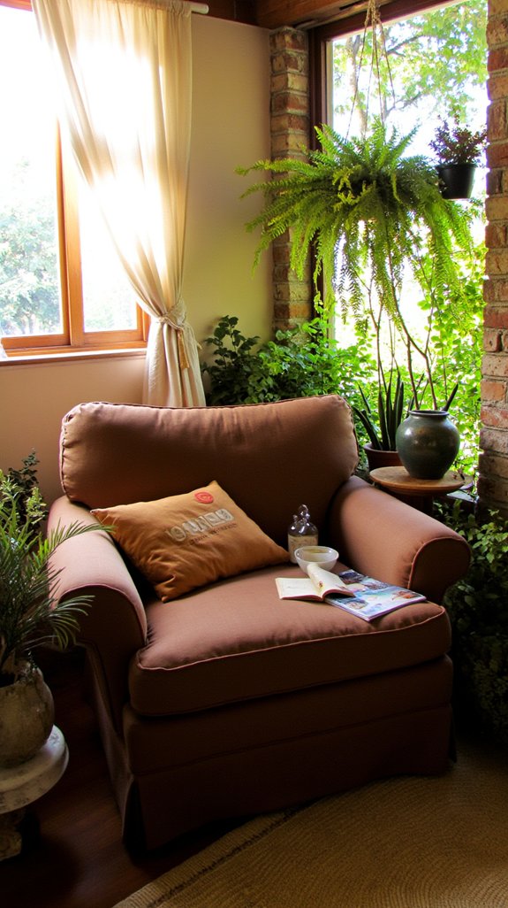 serene reading nook ambiance