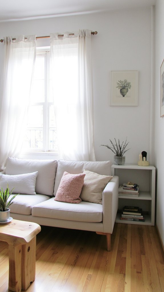 sheer curtains enhance brightness