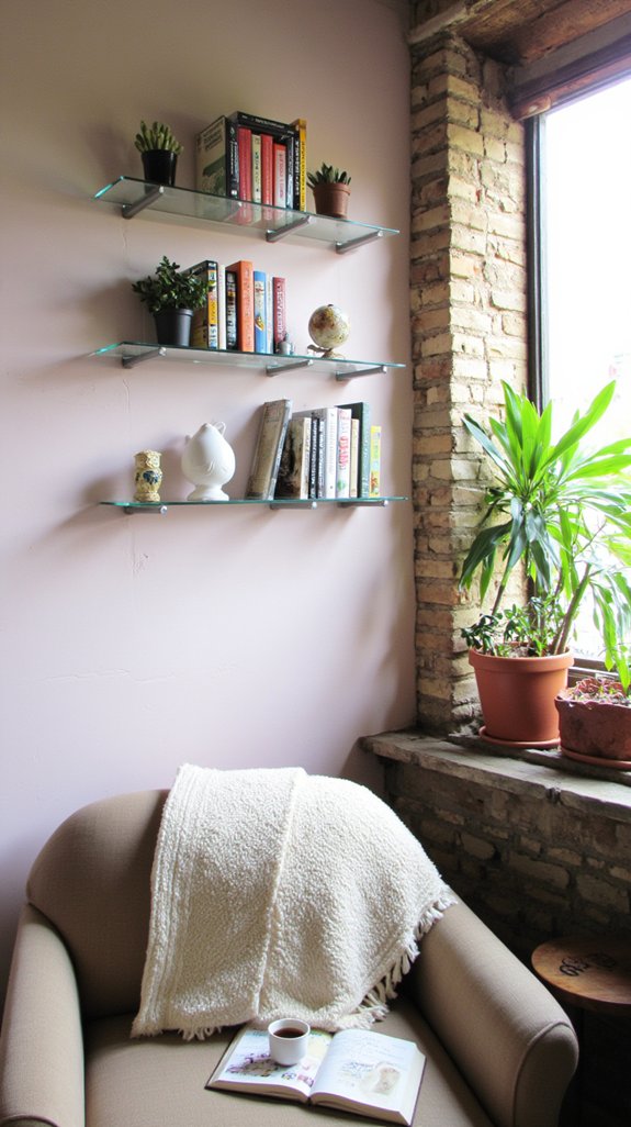 sleek modern acrylic shelves