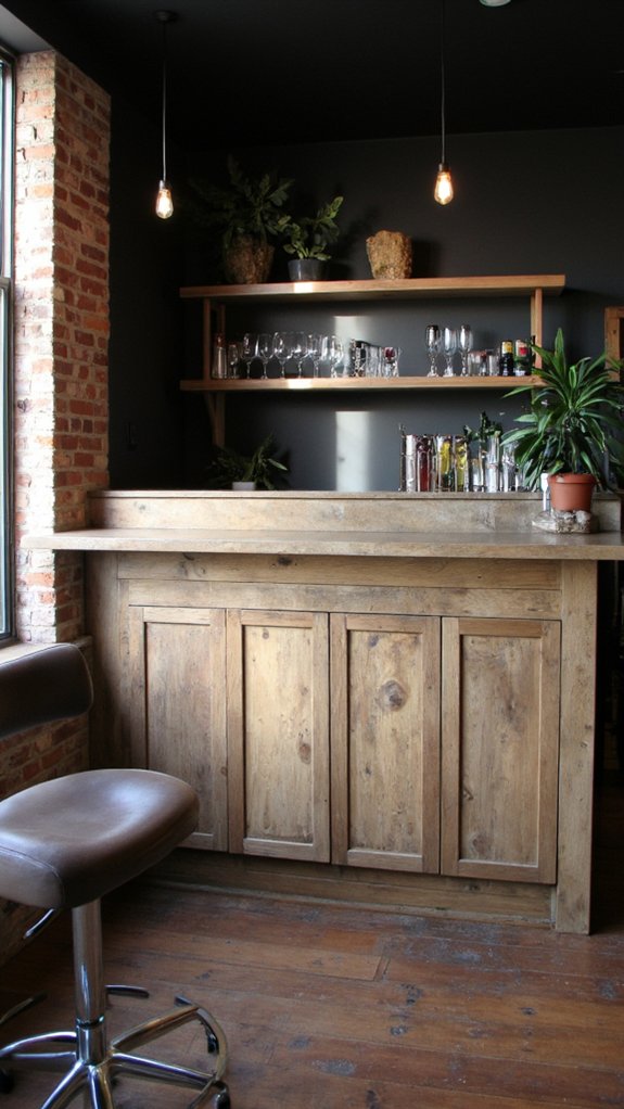 sleek modern basement bar