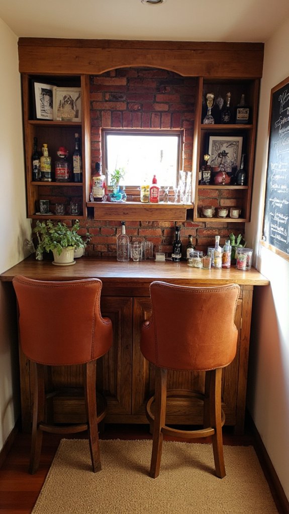 stylish basement home bar