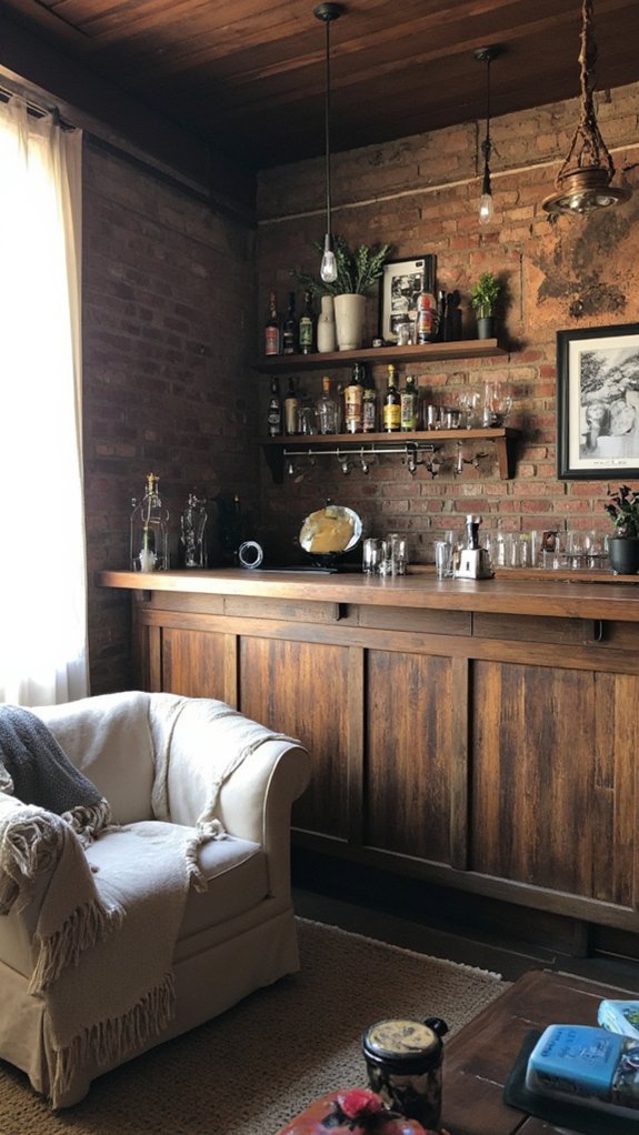 stylish basement wet bar