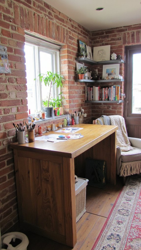 stylish built in craft desk