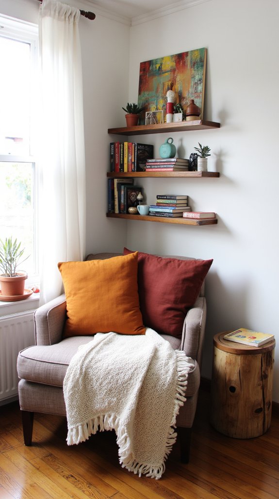 stylish corner shelf storage