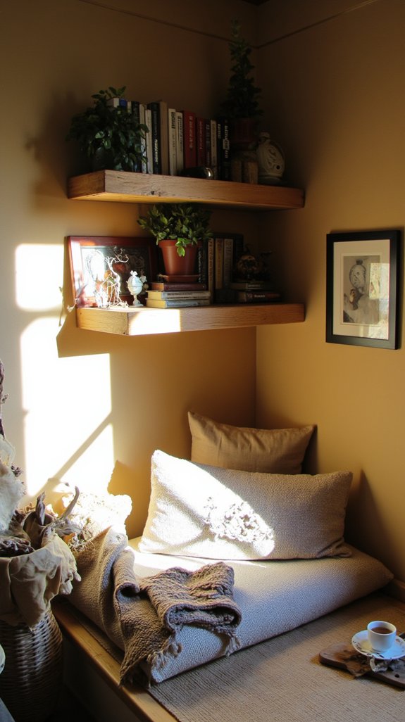 stylish cozy reading nook