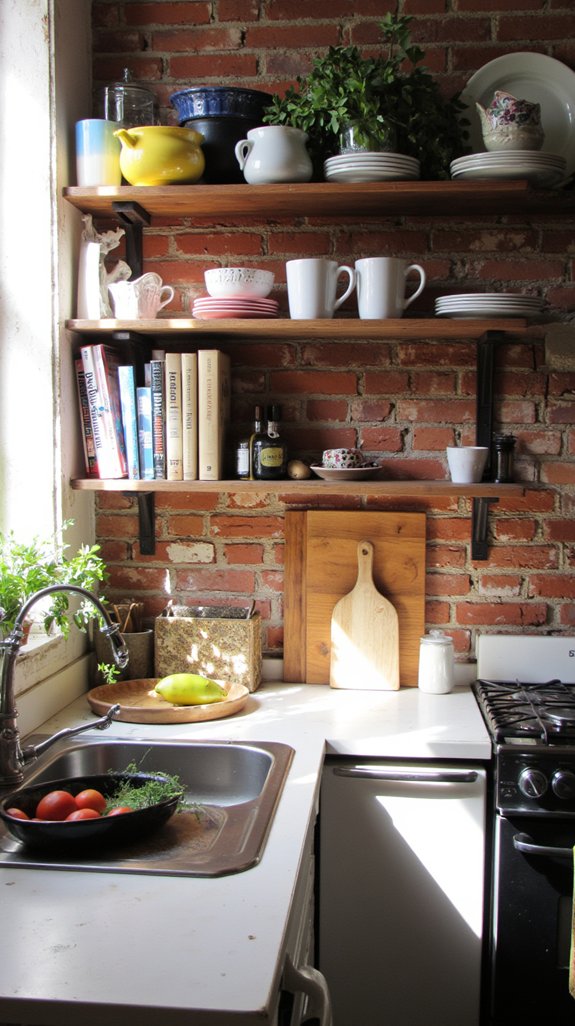 stylish functional open shelving