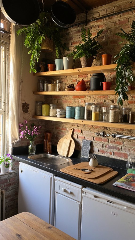 stylish open shelving organization