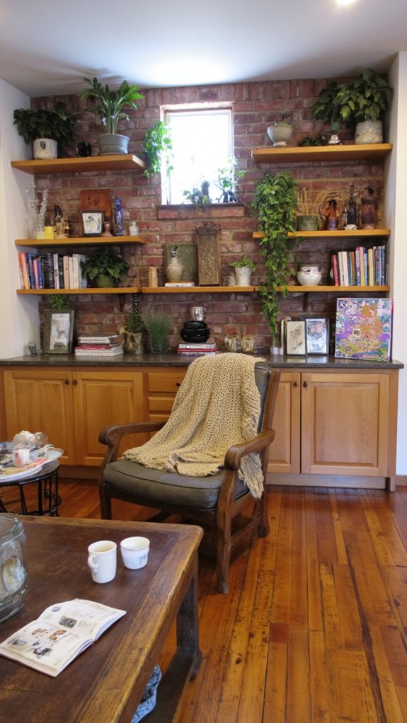 stylish organized basement shelving