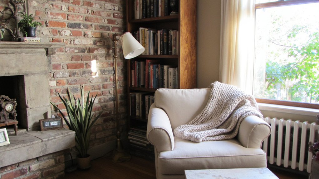 stylish reading nook shelves