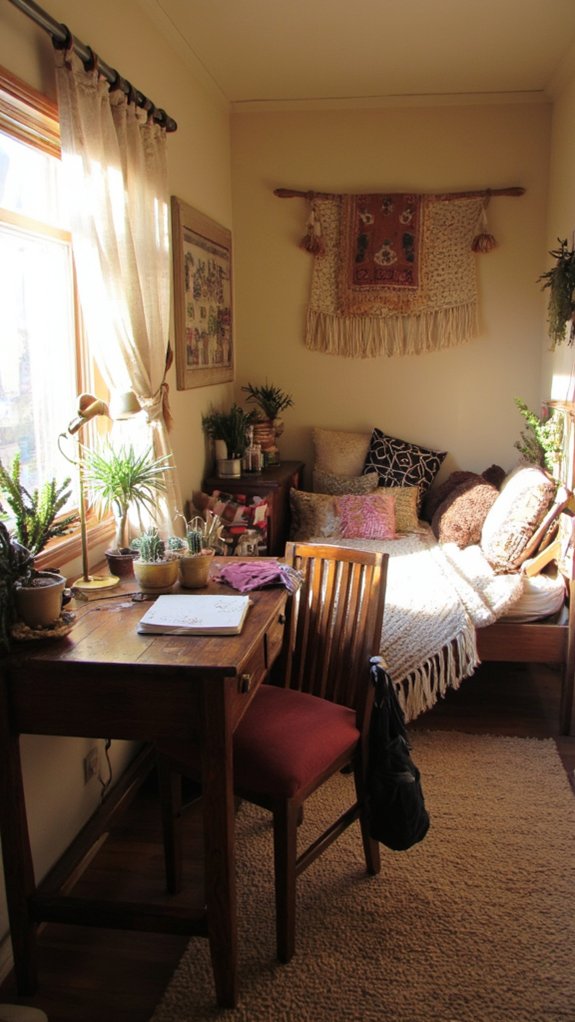 stylish workspace with greenery