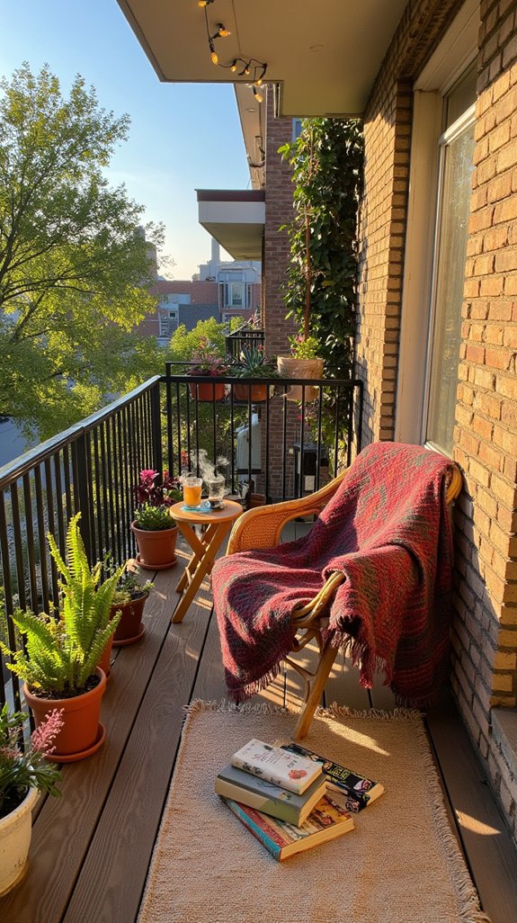 sunny balcony reading nook