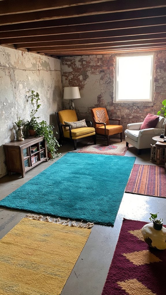 transform spaces with rugs