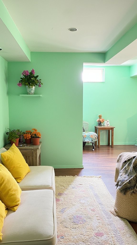 vibrant basement paint colors