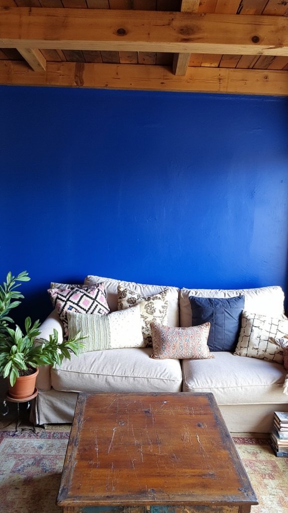 vibrant bold basement walls