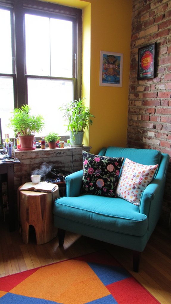 vibrant cozy office corner