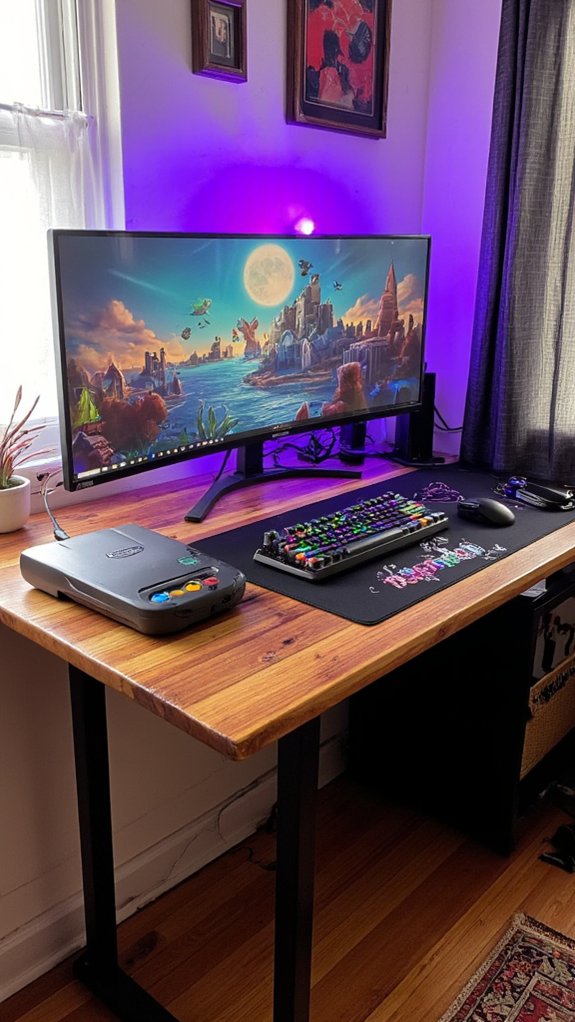 vibrant gaming desk aesthetics