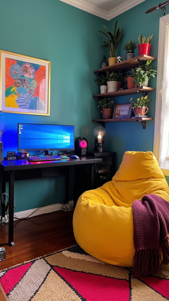 vibrant gaming room transformation