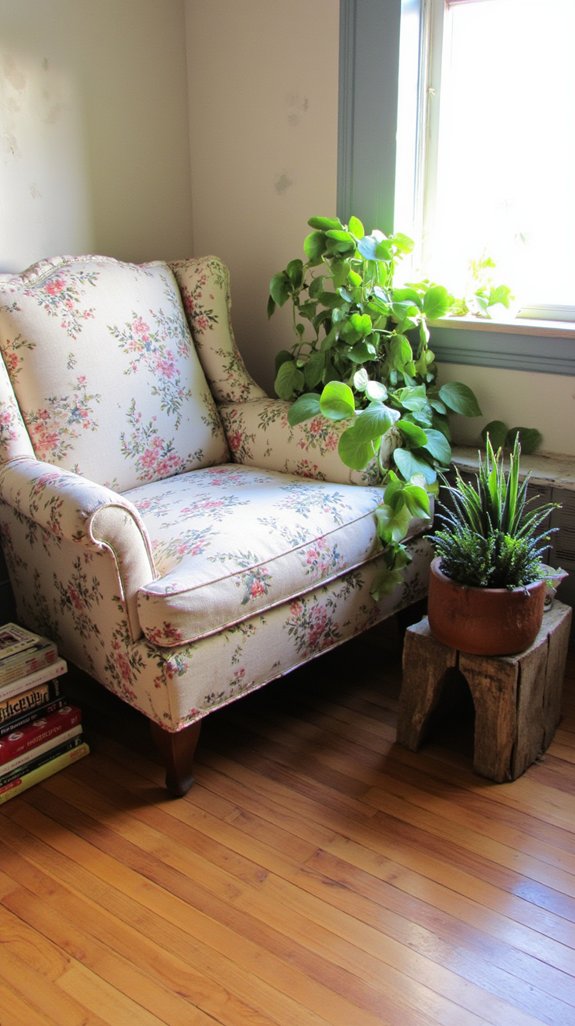 vintage chair and greenery