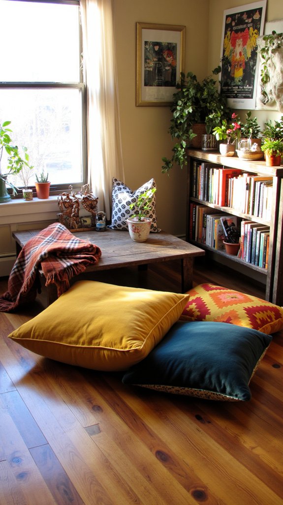 vintage retro floor pillows