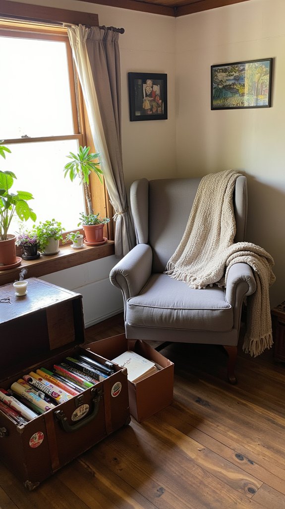 vintage trunk for books