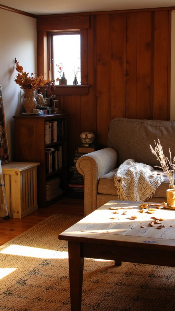 warm wood cozy textiles