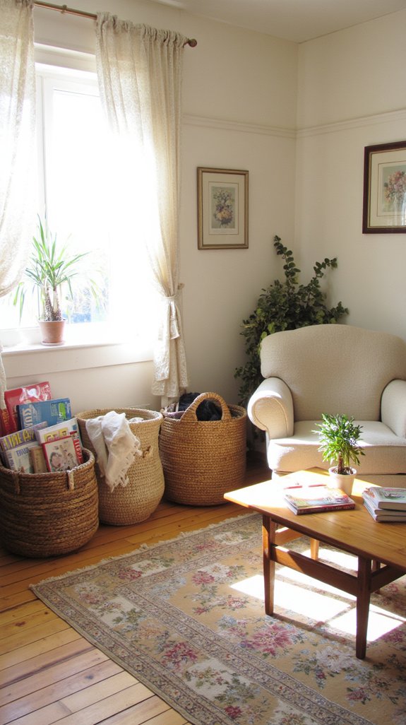 woven baskets for cozy storage