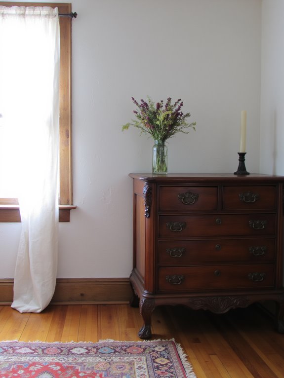 antique dresser enhances decor